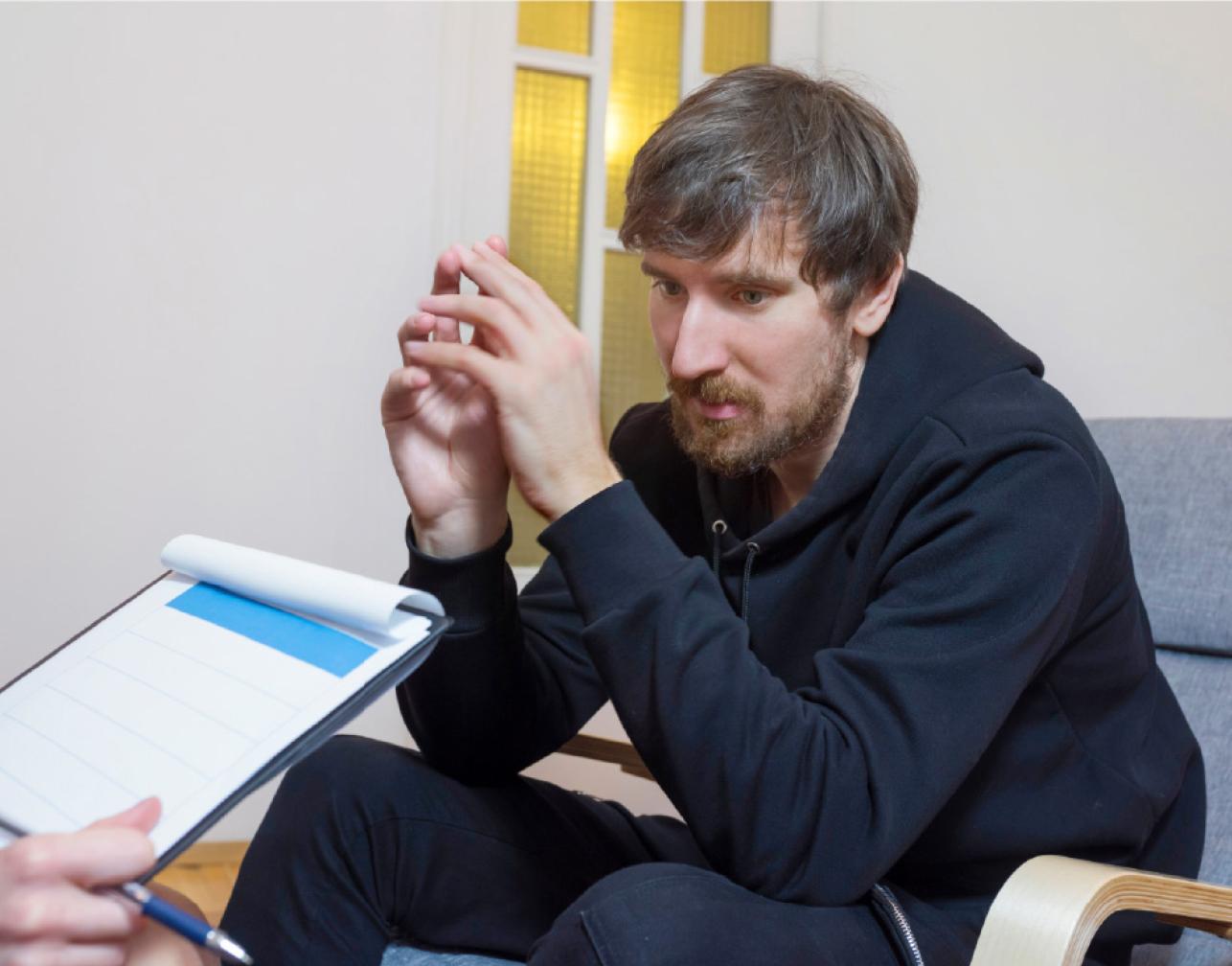 a man undergoing counselling