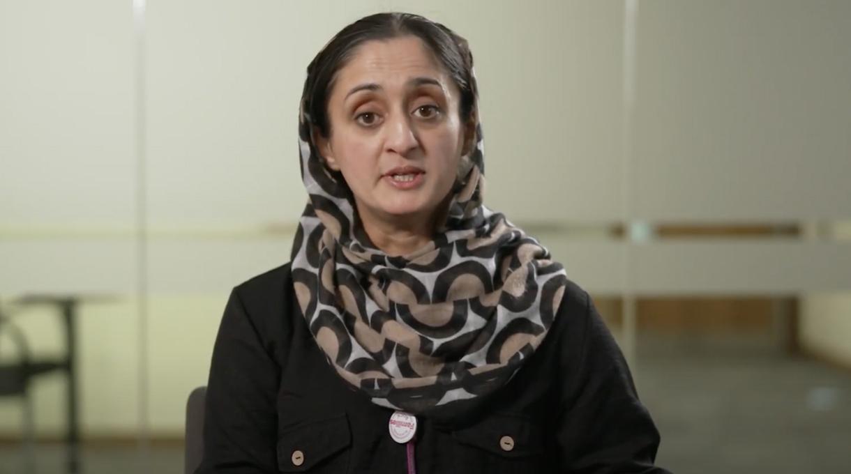 Screenshot of video of Shagufta